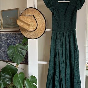Green Flutter Sleeve Midi Dress with Pockets!
